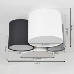 Hofstein Trisett Deckenleuchte Schwarz, Grau, Weiß, 4-flammig 15 Hofstein Trisett Deckenleuchte Schwarz, Grau, Weiß, 4-flammig -Bürolampen Verkäufe trisett deckenleuchte h3388150 3