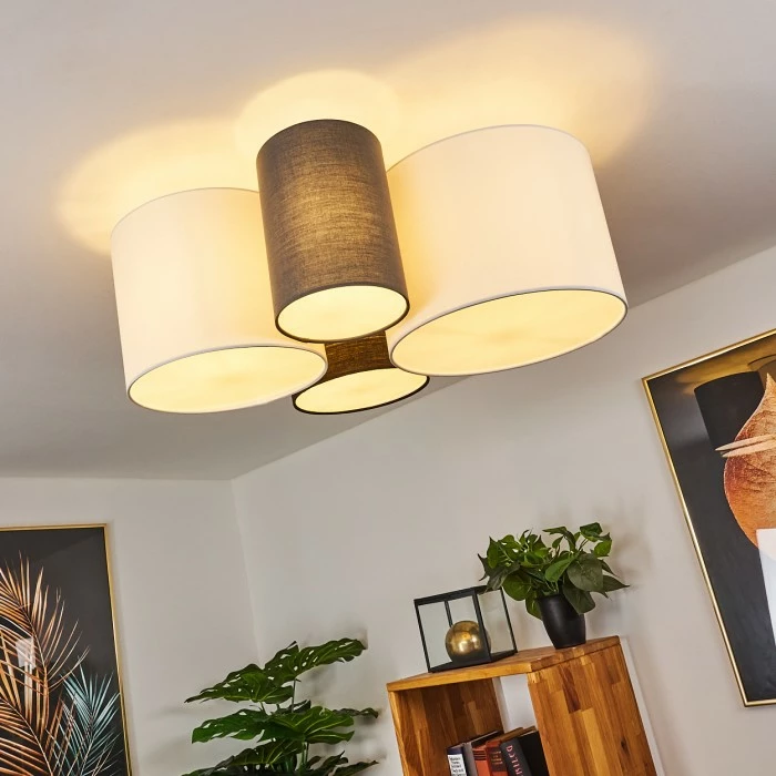 Hofstein Trisett Deckenleuchte Schwarz, Grau, Weiß, 4-flammig 9 Hofstein Trisett Deckenleuchte Schwarz, Grau, Weiß, 4-flammig – Bild 9