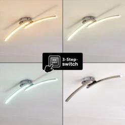 Hofstein Tusula Deckenleuchte LED Nickel-Matt, 2-flammig -Bürolampen Verkäufe tusula deckenleuchte h3274347 3