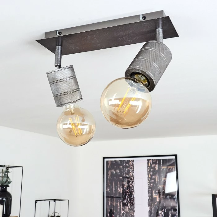 Hofstein Tyldom Deckenleuchte Grau, Silber, 2-flammig 12 Hofstein Tyldom Deckenleuchte Grau, Silber, 2-flammig – Bild 12