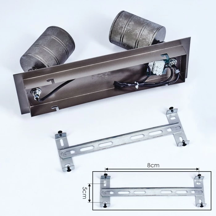 Hofstein Tyldom Deckenleuchte Grau, Silber, 2-flammig 5 Hofstein Tyldom Deckenleuchte Grau, Silber, 2-flammig – Bild 5