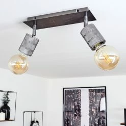 Hofstein Tyldom Deckenleuchte Grau, Silber, 2-flammig 22 Hofstein Tyldom Deckenleuchte Grau, Silber, 2-flammig -Bürolampen Verkäufe tyldom deckenleuchte h3422052 9