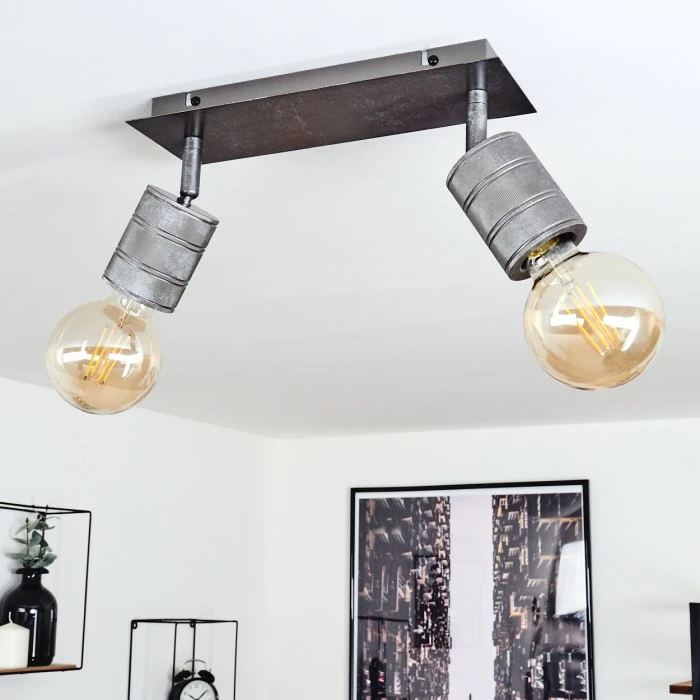 Hofstein Tyldom Deckenleuchte Grau, Silber, 2-flammig 10 Hofstein Tyldom Deckenleuchte Grau, Silber, 2-flammig – Bild 10