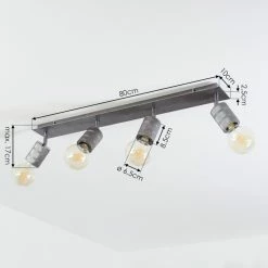 Hofstein Tyldom Deckenleuchte Grau, Silber, 4-flammig -Bürolampen Verkäufe tyldom deckenleuchte h3433577 3