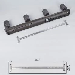 Hofstein Tyldom Deckenleuchte Grau, Silber, 4-flammig -Bürolampen Verkäufe tyldom deckenleuchte h3433577 4