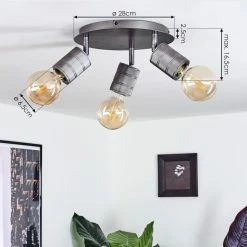 Hofstein Tyldom Deckenleuchte Altsilber, 3-flammig -Bürolampen Verkäufe tyldom deckenleuchte h3434154 3