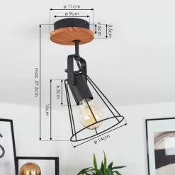 Hofstein Uatuasa Deckenleuchte Schwarz, Naturfarben, 1-flammig -Bürolampen Verkäufe uatuasa deckenleuchte h3443231 3