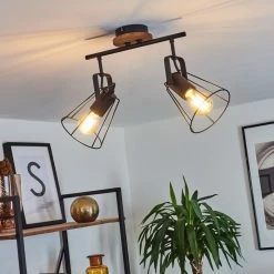 Hofstein Uatuasa Deckenleuchte Schwarz, Naturfarben, 2-flammig -Bürolampen Verkäufe uatuasa deckenleuchte h3443262 8