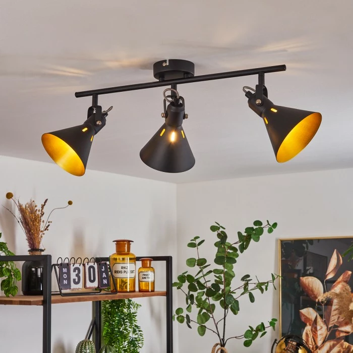 Hofstein Upiano Deckenleuchte Chrom, Schwarz, 3-flammig 1 Hofstein Upiano Deckenleuchte Chrom, Schwarz, 3-flammig