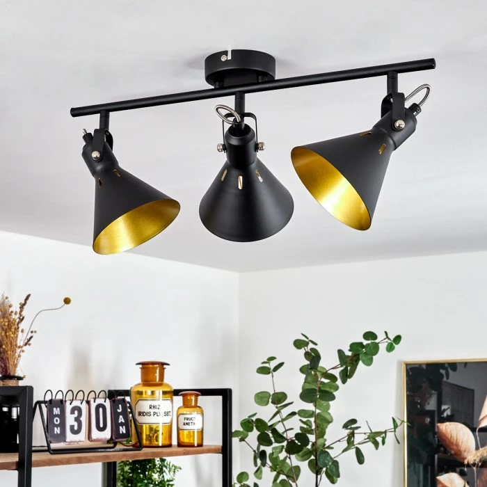 Hofstein Upiano Deckenleuchte Chrom, Schwarz, 3-flammig 12 Hofstein Upiano Deckenleuchte Chrom, Schwarz, 3-flammig – Bild 12