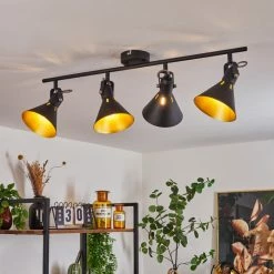 Hofstein Upiano Deckenleuchte Chrom, Schwarz, 4-flammig