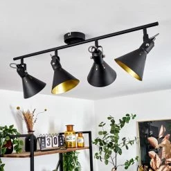 Hofstein Upiano Deckenleuchte Chrom, Schwarz, 4-flammig -Bürolampen Verkäufe upiano deckenleuchte h3017807 10