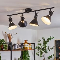 Hofstein Upiano Deckenleuchte Chrom, Schwarz, 4-flammig -Bürolampen Verkäufe upiano deckenleuchte h3017845 8