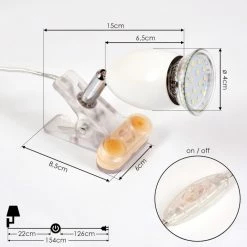 Hofstein Vesubio Klemmleuchte Chrom, Transparent, Klar, 1-flammig 15 Hofstein Vesubio Klemmleuchte Chrom, Transparent, Klar, 1-flammig -Bürolampen Verkäufe vesubio klemmleuchte h3459379 3