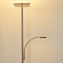 Hofstein Veteli Deckenfluter LED Nickel-Matt, Chrom, 2-flammig -Bürolampen Verkäufe veteli deckenfluter h3080863 11