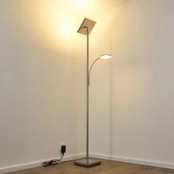 Hofstein Veteli Deckenfluter LED Nickel-Matt, Chrom, 2-flammig -Bürolampen Verkäufe veteli deckenfluter h3080863 4