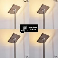 Hofstein Veteli Deckenfluter LED Edelstahl, 2-flammig -Bürolampen Verkäufe veteli deckenfluter h3274576 3