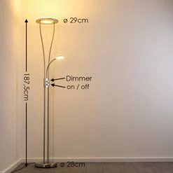 Hofstein Watino Deckenfluter LED Nickel-Matt, 3-flammig -Bürolampen Verkäufe watino deckenfluter h000458 2