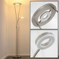 Hofstein Watino Deckenfluter LED Nickel-Matt, 3-flammig -Bürolampen Verkäufe watino deckenfluter h000458 3