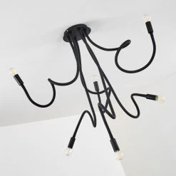 Hofstein Wertach Deckenleuchte Schwarz, 6-flammig -Bürolampen Verkäufe wertach deckenleuchte h3345382 11