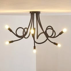 Hofstein Wertach Deckenleuchte Schwarz, 6-flammig -Bürolampen Verkäufe wertach deckenleuchte h3345382 16