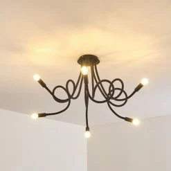 Hofstein Wertach Deckenleuchte Schwarz, 6-flammig -Bürolampen Verkäufe wertach deckenleuchte h3345382 3