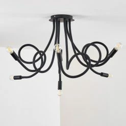 Hofstein Wertach Deckenleuchte Schwarz, 6-flammig -Bürolampen Verkäufe wertach deckenleuchte h3345382 5