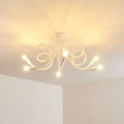 Hofstein Wertach Deckenleuchte Weiß, 6-flammig -Bürolampen Verkäufe wertach deckenleuchte h3345405 16