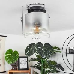 Hofstein Wichita Deckenleuchte Schwarz, Rauchfarben, 1-flammig -Bürolampen Verkäufe wichita deckenleuchte h3368374 3