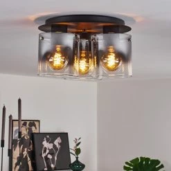 Hofstein Wichita Deckenleuchte Schwarz, Rauchfarben, 3-flammig -Bürolampen Verkäufe wichita deckenleuchte h3368398 12