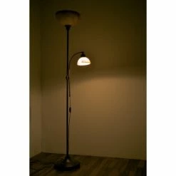 Wofi Leuchten Wofi LACCHINO Standleuchte Dunkelbraun, Rostfarben, Braun, 2-flammig -Bürolampen Verkäufe wofi lacchino standleuchte 3128 02 09 0000 do1 10