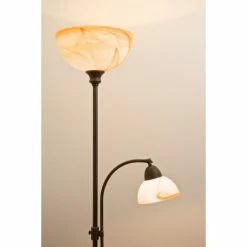 Wofi Leuchten Wofi LACCHINO Standleuchte Dunkelbraun, Rostfarben, Braun, 2-flammig -Bürolampen Verkäufe wofi lacchino standleuchte 3128 02 09 0000 do1 3