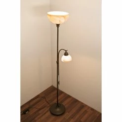 Wofi Leuchten Wofi LACCHINO Standleuchte Dunkelbraun, Rostfarben, Braun, 2-flammig -Bürolampen Verkäufe wofi lacchino standleuchte 3128 02 09 0000 do1 5