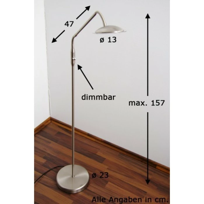 Wofi Leuchten Wofi TWIN Standleuchte LED Nickel-Matt, Edelstahl, 1-flammig 1 Wofi Leuchten Wofi TWIN Standleuchte LED Nickel-Matt, Edelstahl, 1-flammig
