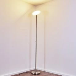 Hofstein Wonsbek Deckenfluter LED Nickel-Matt, 1-flammig -Bürolampen Verkäufe wonsbek deckenfluter h3297315 do1 26