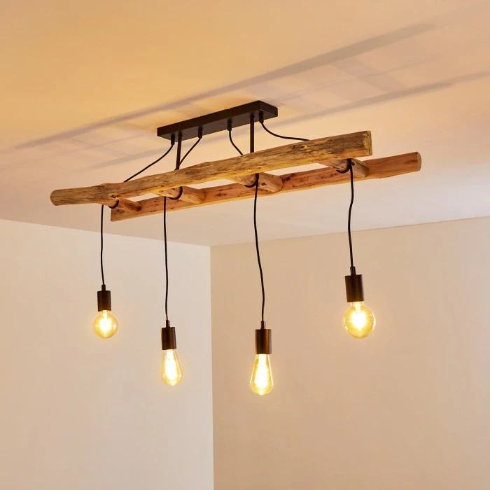 Hofstein Yaak Deckenleuchte Schwarz, Braun, 4-flammig 12 Hofstein Yaak Deckenleuchte Schwarz, Braun, 4-flammig – Bild 12