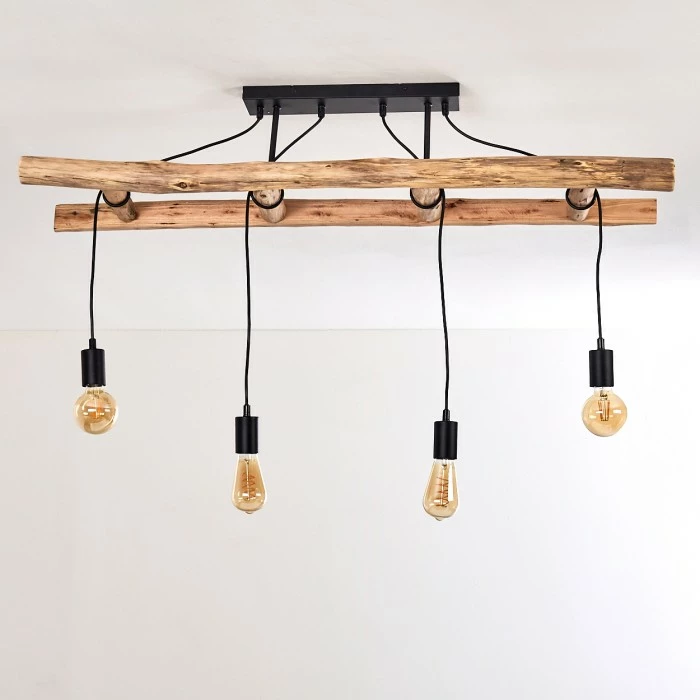 Hofstein Yaak Deckenleuchte Schwarz, Braun, 4-flammig 13 Hofstein Yaak Deckenleuchte Schwarz, Braun, 4-flammig – Bild 13