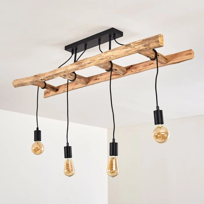 Hofstein Yaak Deckenleuchte Schwarz, Braun, 4-flammig 19 Hofstein Yaak Deckenleuchte Schwarz, Braun, 4-flammig – Bild 19