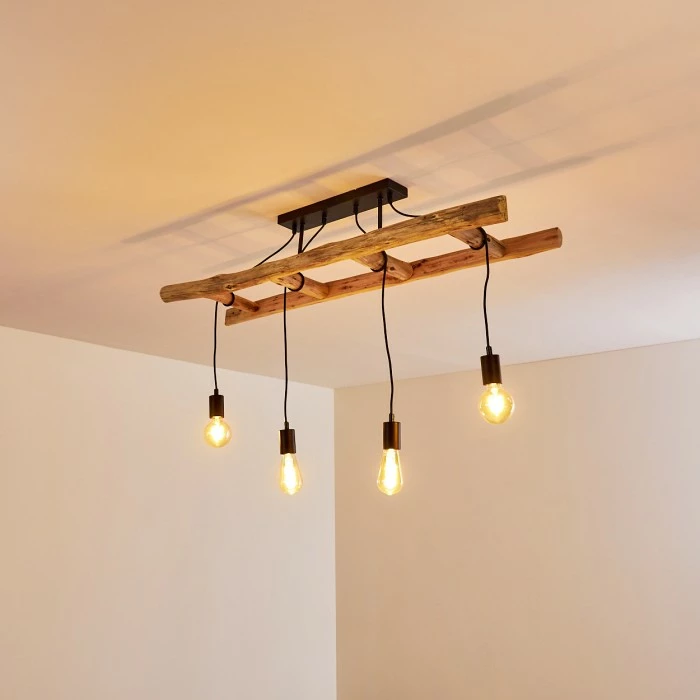 Hofstein Yaak Deckenleuchte Schwarz, Braun, 4-flammig 10 Hofstein Yaak Deckenleuchte Schwarz, Braun, 4-flammig – Bild 10