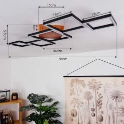 Hofstein Zocca Deckenleuchte LED Braun, Holz dunkel, 1-flammig -Bürolampen Verkäufe zocca deckenleuchte h3438596 3