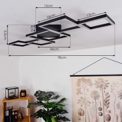 Hofstein Zocca Deckenleuchte LED Schwarz, 1-flammig -Bürolampen Verkäufe zocca deckenleuchte h3438619 3