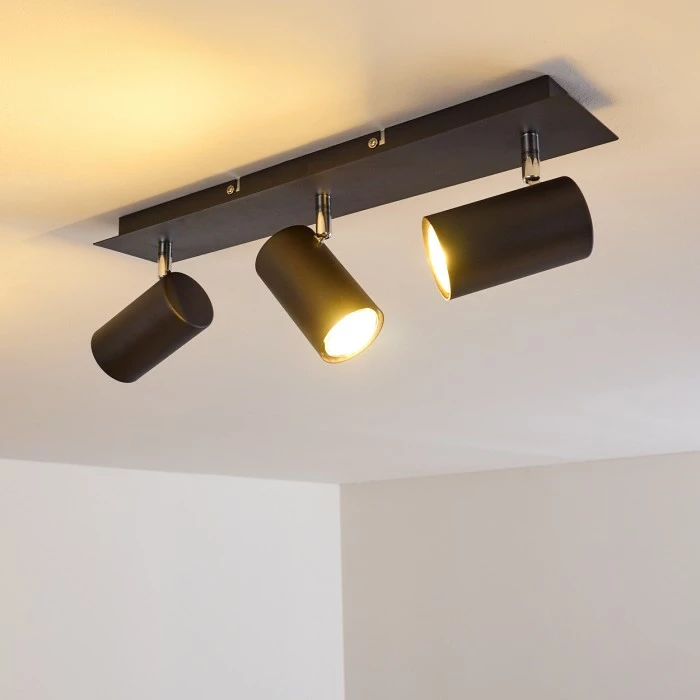 Hofstein Zuoz Deckenleuchte Chrom, Schwarz, 3-flammig 3 Hofstein Zuoz Deckenleuchte Chrom, Schwarz, 3-flammig – Bild 3