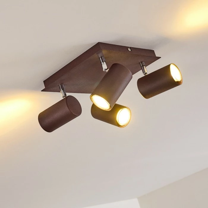 Hofstein Zuoz Deckenleuchte Chrom, Rostfarben, 4-flammig 12 Hofstein Zuoz Deckenleuchte Chrom, Rostfarben, 4-flammig – Bild 12