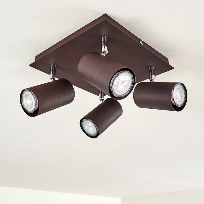 Hofstein Zuoz Deckenleuchte Chrom, Rostfarben, 4-flammig 14 Hofstein Zuoz Deckenleuchte Chrom, Rostfarben, 4-flammig – Bild 14