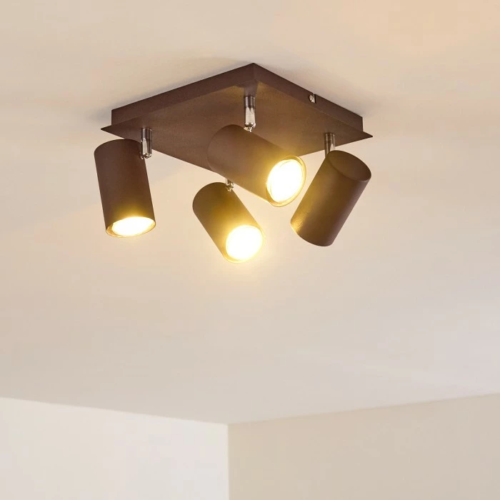 Hofstein Zuoz Deckenleuchte Chrom, Rostfarben, 4-flammig 16 Hofstein Zuoz Deckenleuchte Chrom, Rostfarben, 4-flammig – Bild 16