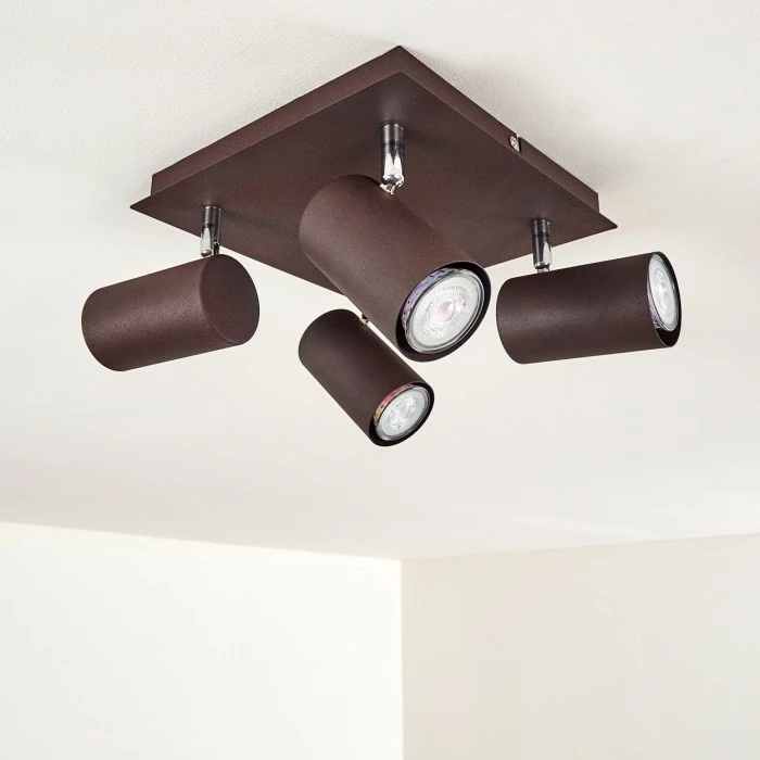 Hofstein Zuoz Deckenleuchte Chrom, Rostfarben, 4-flammig 17 Hofstein Zuoz Deckenleuchte Chrom, Rostfarben, 4-flammig – Bild 17