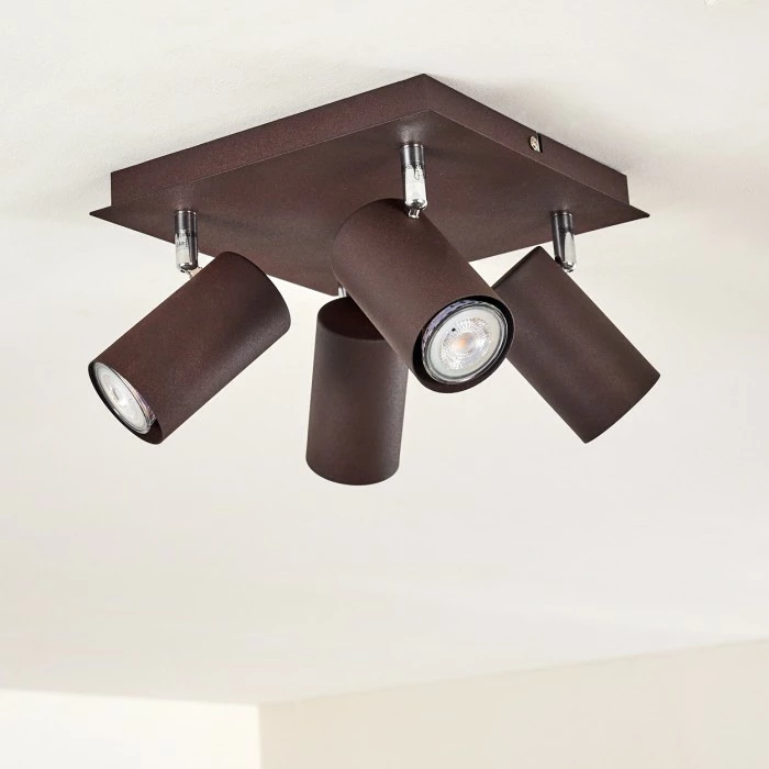 Hofstein Zuoz Deckenleuchte Chrom, Rostfarben, 4-flammig 20 Hofstein Zuoz Deckenleuchte Chrom, Rostfarben, 4-flammig – Bild 20