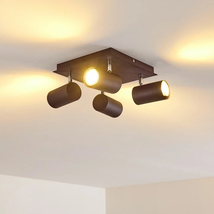 Hofstein Zuoz Deckenleuchte Chrom, Rostfarben, 4-flammig 3 Hofstein Zuoz Deckenleuchte Chrom, Rostfarben, 4-flammig – Bild 3