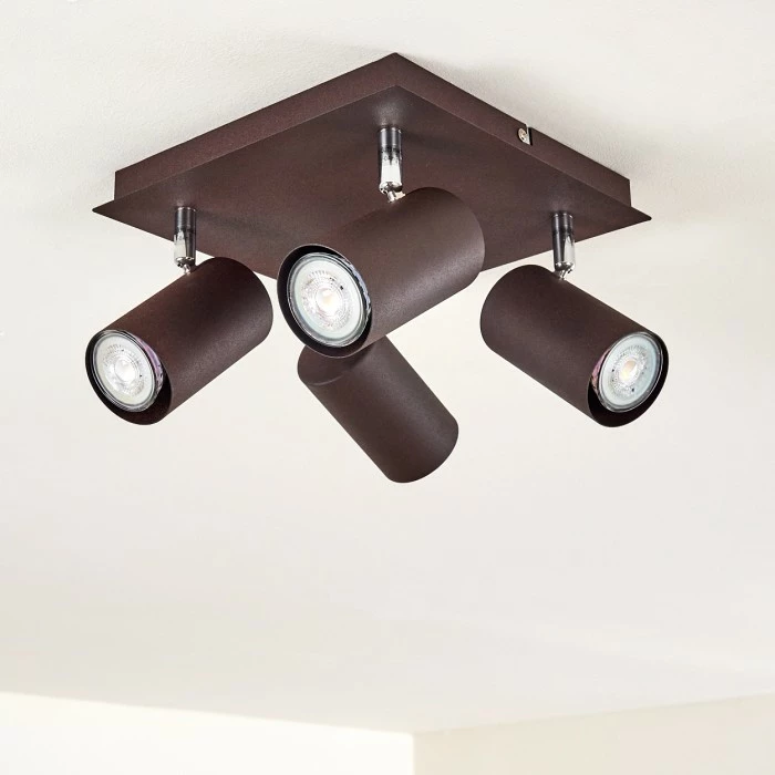 Hofstein Zuoz Deckenleuchte Chrom, Rostfarben, 4-flammig 5 Hofstein Zuoz Deckenleuchte Chrom, Rostfarben, 4-flammig – Bild 5