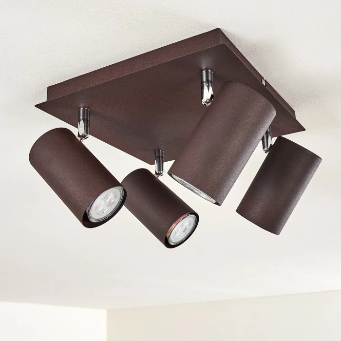 Hofstein Zuoz Deckenleuchte Chrom, Rostfarben, 4-flammig 6 Hofstein Zuoz Deckenleuchte Chrom, Rostfarben, 4-flammig – Bild 6